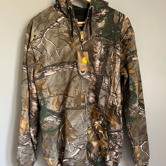 Carhartt | Jackets u0026 Coats | Carhartt Real Tree Camo Zip Up Hoodie Jacket  Size Medium New With Tags | Poshmark